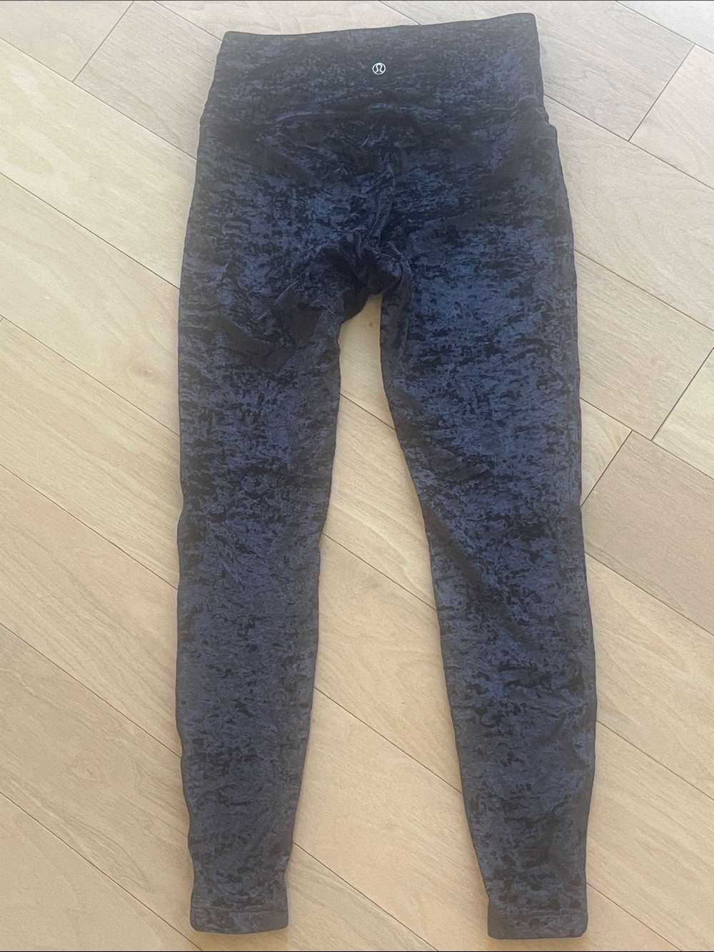 lululemon athletica Black Crushed Velvet-tight Leggings